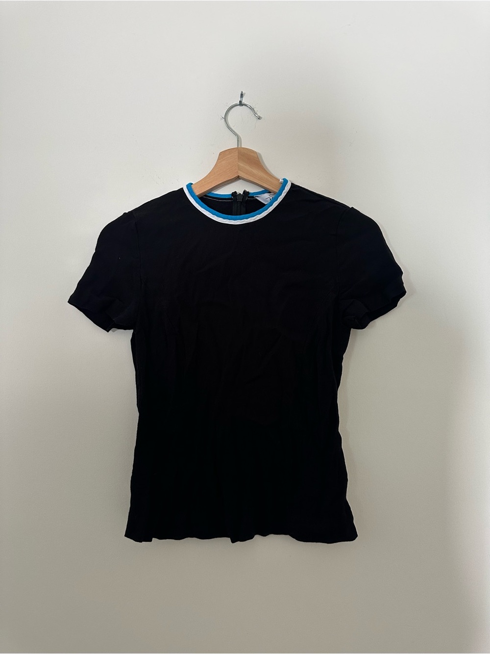 & Other Stories Black Top with Blue Trim
